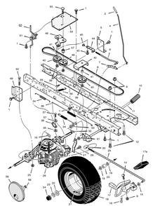 Drive Assembly Diagram and Parts List for 425601X53B 2001 Briggs and Stratton Lawn Tractor